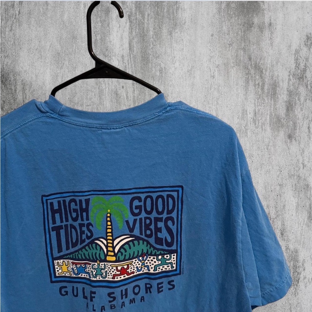 Comfort Colors Gulf Shores Sky Blue Tee with Graphic Print